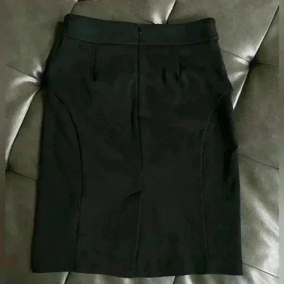 Michael Kors pencil skirt slit stretch fabric black travel commute work sz 4p - Picture 2 of 2